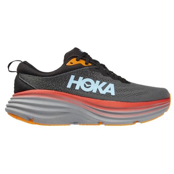 Hoka One One Other - Hoka One One Bondi 8 Shoes Men 9.5 D Gray Black Red Running Sneakers Athletic